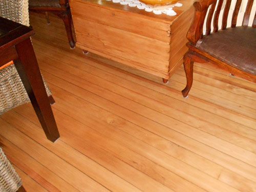 Water borne on yellow wood